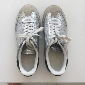 Isabel Marant silver and black sneakers. Gently worn! In good condition!